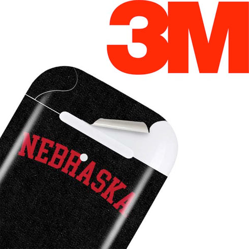 University of Nebraska Collegiate Text Black Apple AirPods 2 Skin