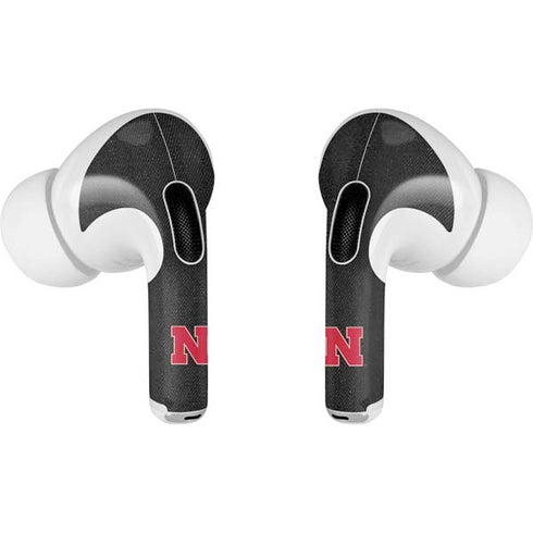 University of Nebraska Collegiate Text Black Apple AirPods Pro Skin