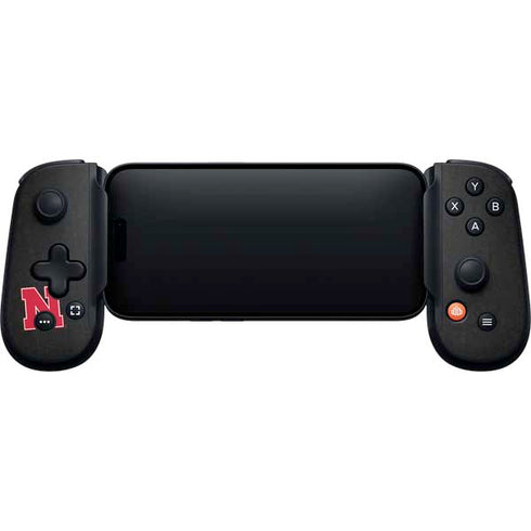 University of Nebraska Collegiate Text Black Backbone One for iPhone Game Controller Skin