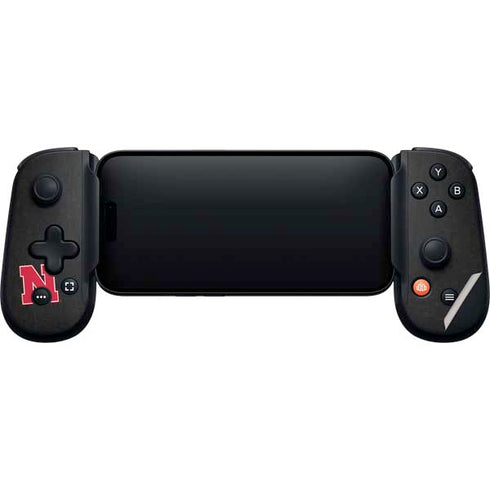 University of Nebraska Collegiate Text Black Backbone One for iPhone Game Controller Skin