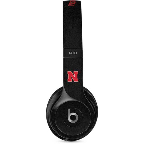 University of Nebraska Collegiate Text Black Beats Solo 2 Wired Skin