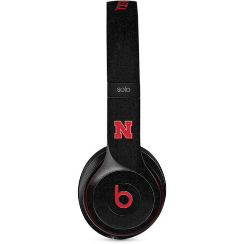 University of Nebraska Collegiate Text Black Beats Solo 2 Wireless Skin