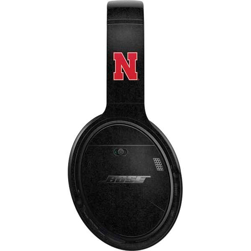 University of Nebraska Collegiate Text Black Bose QuietComfort 35 Headphones Skin