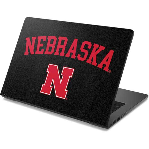 University of Nebraska Collegiate Text Black Dell Chromebook Skin