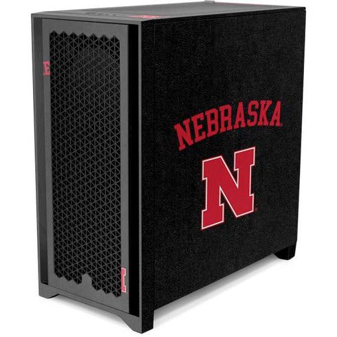 University of Nebraska Collegiate Text Black Corsair 4000D Tempered Glass Mid-Tower ATX Case Skin