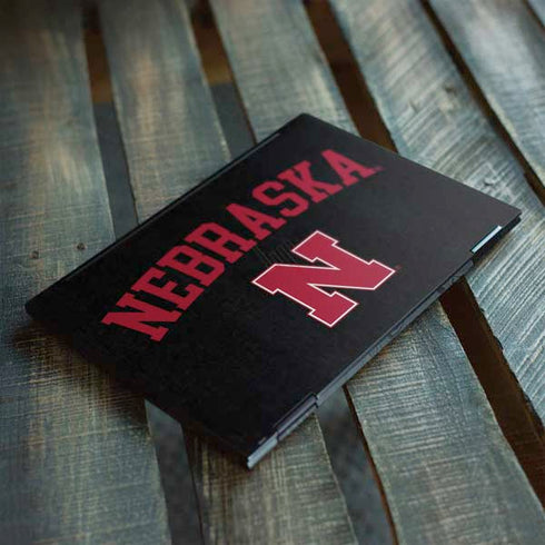 University of Nebraska Collegiate Text Black HP Envy Skin
