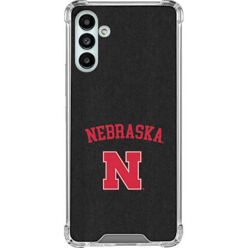 University of Nebraska Collegiate Text Black Galaxy A13 5G Clear Case
