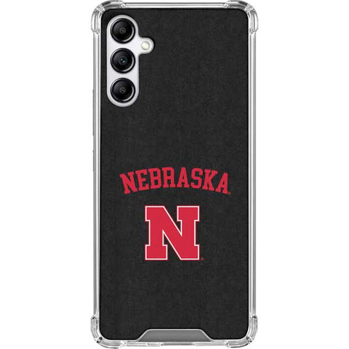 University of Nebraska Collegiate Text Black Galaxy A15 5G Clear Case