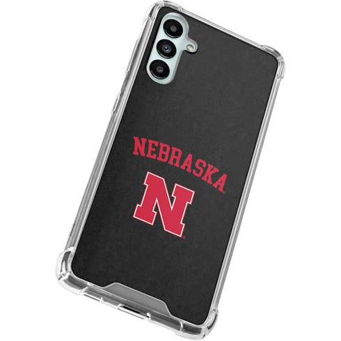University of Nebraska Collegiate Text Black Galaxy A15 5G Clear Case