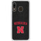 University of Nebraska Collegiate Text Black Galaxy A20 Clear Case