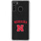 University of Nebraska Collegiate Text Black Galaxy A21 Clear Case