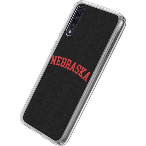 University of Nebraska Collegiate Text Black Galaxy A50 Clear Case