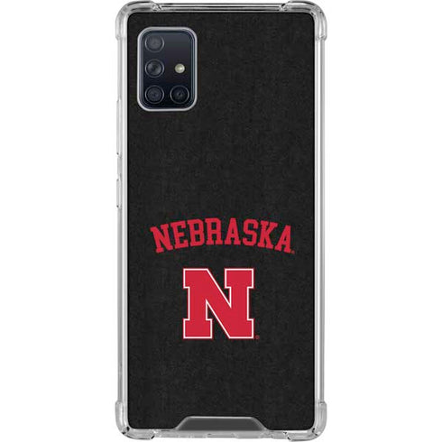 University of Nebraska Collegiate Text Black Galaxy A51 5G Clear Case