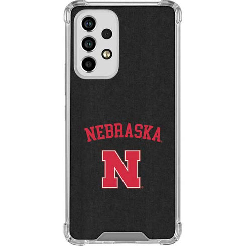 University of Nebraska Collegiate Text Black Galaxy A53 5G Clear Case