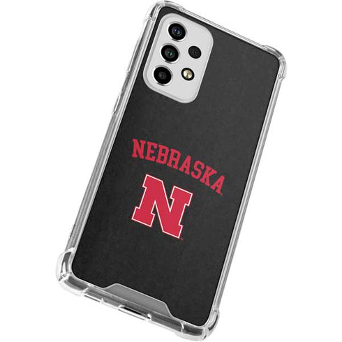 University of Nebraska Collegiate Text Black Galaxy A53 5G Clear Case