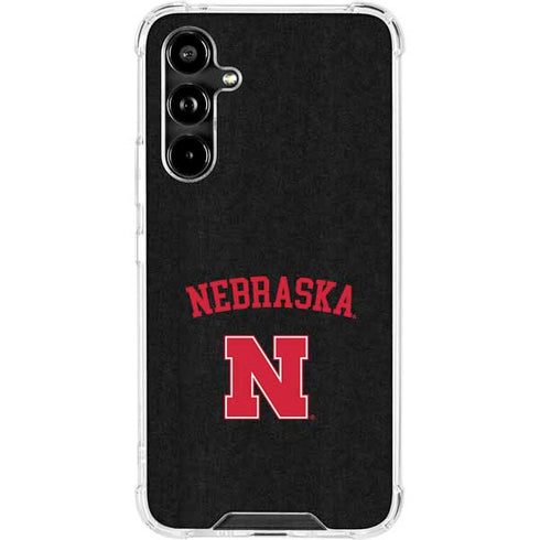University of Nebraska Collegiate Text Black Galaxy A54 5G Clear Case