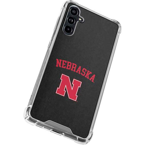University of Nebraska Collegiate Text Black Galaxy A54 5G Clear Case