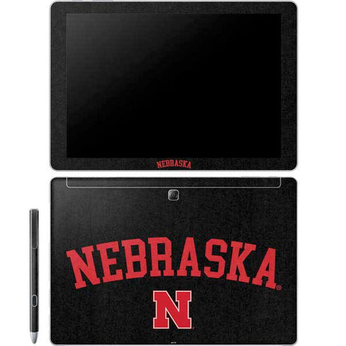 University of Nebraska Collegiate Text Black Galaxy Book 12in Skin