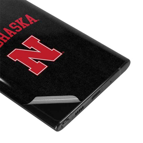 University of Nebraska Collegiate Text Black Galaxy Note 10 Plus Skin