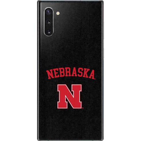 University of Nebraska Collegiate Text Black Galaxy Note 10 Skin