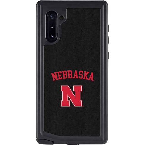 University of Nebraska Collegiate Text Black Galaxy Note 10 Waterproof Case