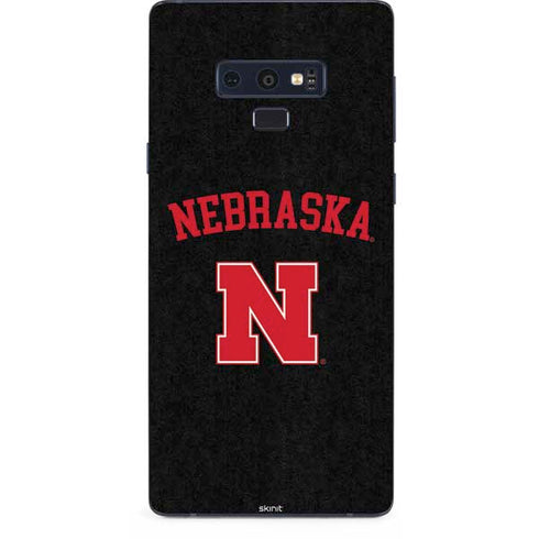 University of Nebraska Collegiate Text Black Galaxy Note 9 Skin