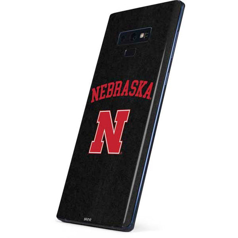 University of Nebraska Collegiate Text Black Galaxy Note 9 Skin