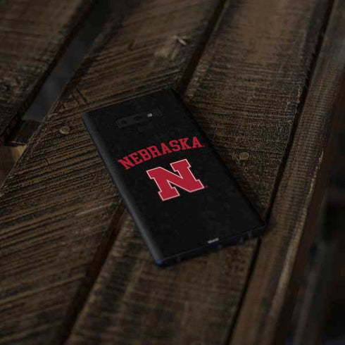 University of Nebraska Collegiate Text Black Galaxy Note 9 Skin