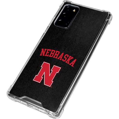 University of Nebraska Collegiate Text Black Galaxy Note20 5G Clear Case