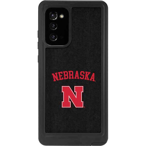 University of Nebraska Collegiate Text Black Galaxy Note20 5G Waterproof Case
