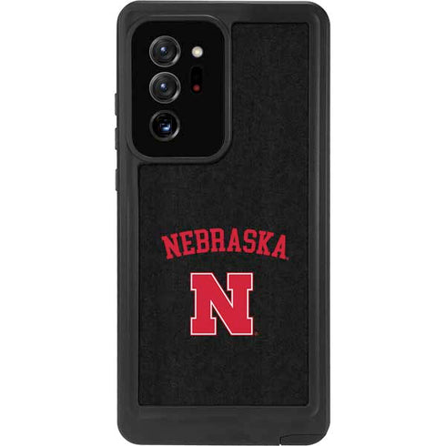 University of Nebraska Collegiate Text Black Galaxy Note20 Ultra 5G Waterproof Case