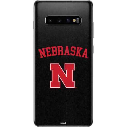 University of Nebraska Collegiate Text Black Galaxy S10 Plus Skin