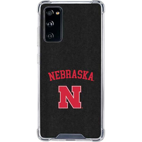 University of Nebraska Collegiate Text Black Galaxy S20 FE Clear Case