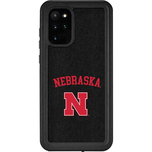 University of Nebraska Collegiate Text Black Galaxy S20 Plus Waterproof Case
