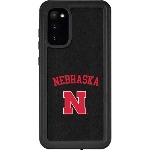 University of Nebraska Collegiate Text Black Galaxy S20 Waterproof Case