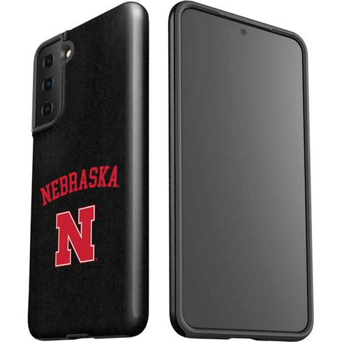 University of Nebraska Collegiate Text Black Galaxy S21 FE Pro Case