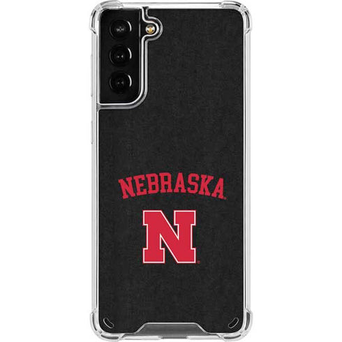 University of Nebraska Collegiate Text Black Galaxy S21 Plus 5G Clear Case