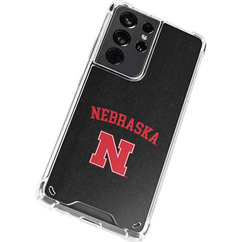 University of Nebraska Collegiate Text Black Galaxy S21 Ultra 5G Clear Case