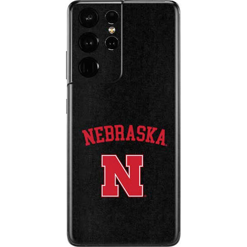 University of Nebraska Collegiate Text Black Galaxy S21 Ultra 5G Skin