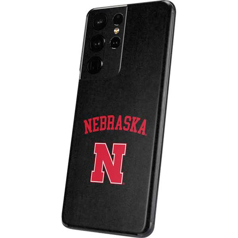 University of Nebraska Collegiate Text Black Galaxy S21 Ultra 5G Skin