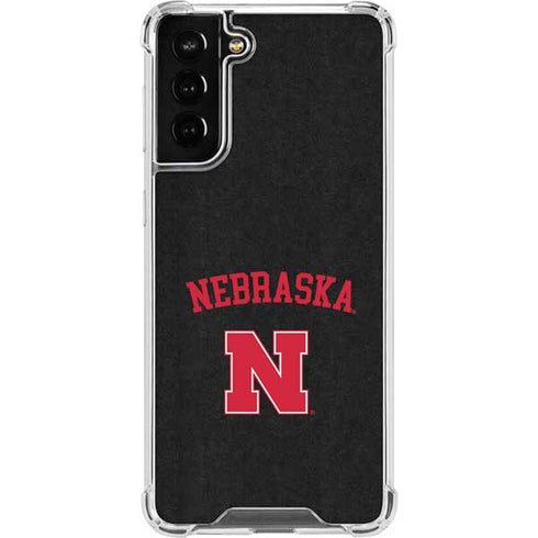 University of Nebraska Collegiate Text Black Galaxy S22 Plus Clear Case