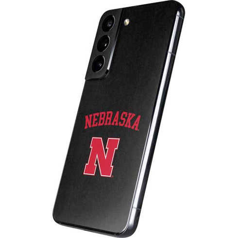 University of Nebraska Collegiate Text Black Galaxy S22 Skin