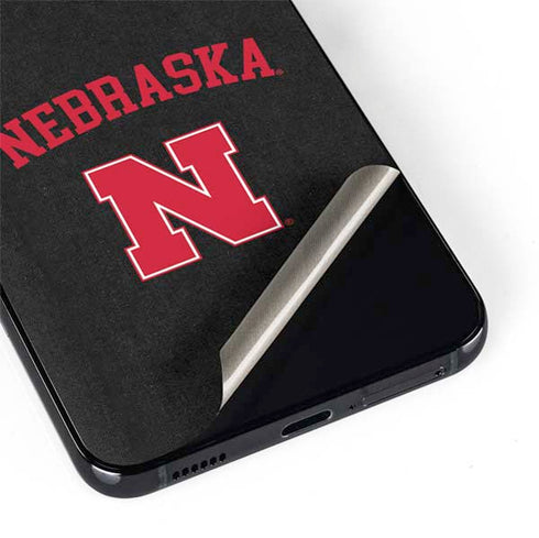 University of Nebraska Collegiate Text Black Galaxy S22 Skin