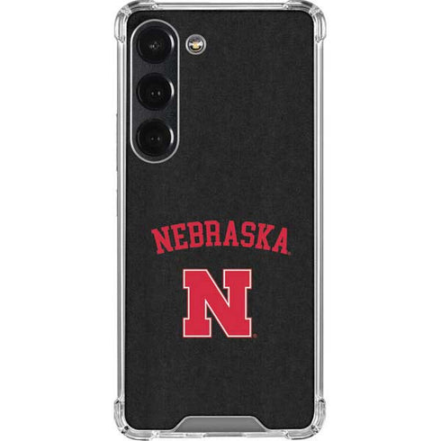 University of Nebraska Collegiate Text Black Galaxy S23 Clear Case