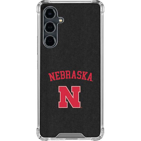 University of Nebraska Collegiate Text Black Galaxy S23 FE Clear Case