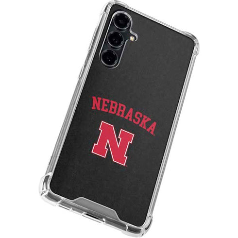 University of Nebraska Collegiate Text Black Galaxy S23 FE Clear Case