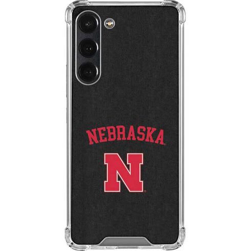 University of Nebraska Collegiate Text Black Galaxy S23 Plus Clear Case