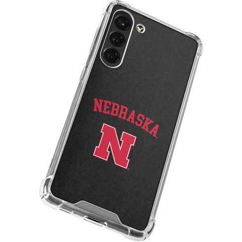 University of Nebraska Collegiate Text Black Galaxy S23 Plus Clear Case