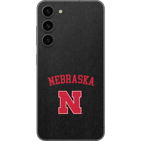 University of Nebraska Collegiate Text Black Galaxy S23 Plus Skin