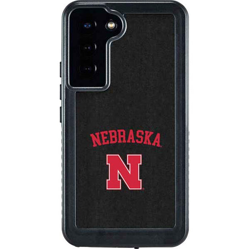 University of Nebraska Collegiate Text Black Galaxy S23 Plus Waterproof Case